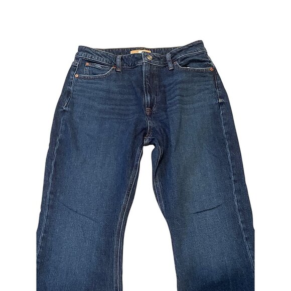 Womens Blue Jeans 12 Regular High Rise Curvy Fit Flare Leg 90s Style Dark Wash - Picture 8 of 13